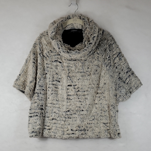 Hannah Faux Fur Cowl Collar Shell Sweater Size S - Picture 1 of 7